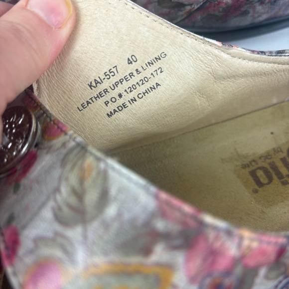 Alegria Kai Mary Jane style shoes in silver/pink floral print-woman’s40/9.5-US - Picture 10 of 13